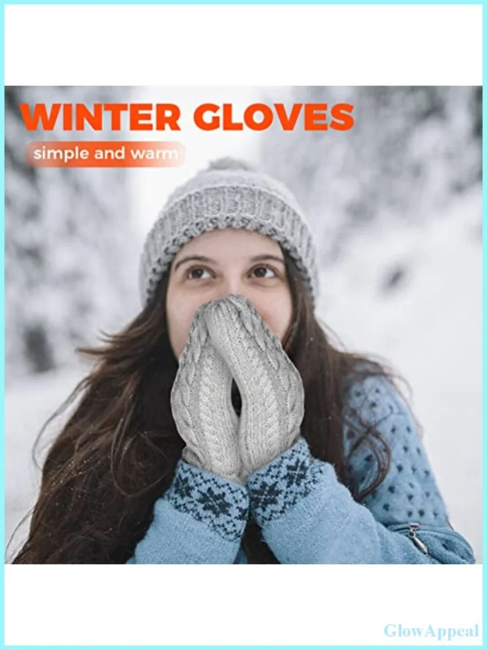 Cozy Thick Knitted Mittens for Women, Fleece Lined, Winter Warm Gloves